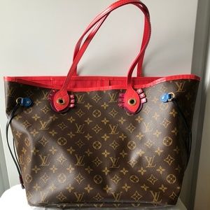 LOUIS VUITTON FLAMINGO MONOGRAM TOTEM NEVERFULL MM